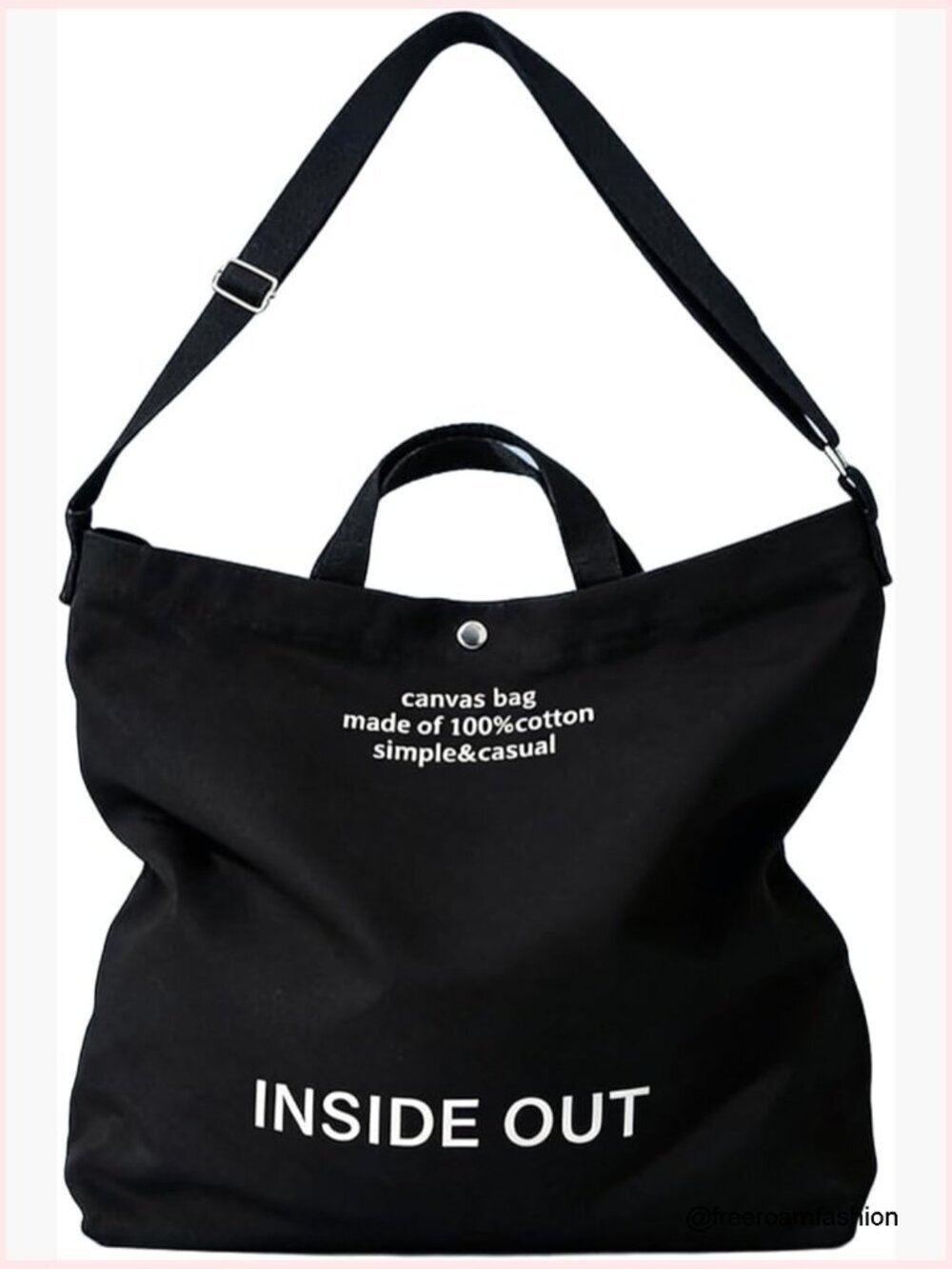 Large Canvas Tote Bag with Multiple Pockets for Work Travel Casual